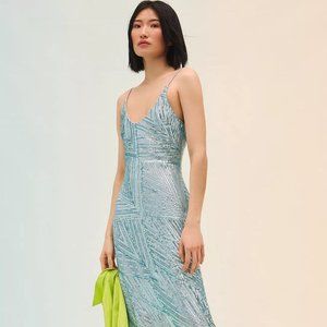 NWT Anthropologie Let Me Be Scoop-Neck Deco Shine Dress XS